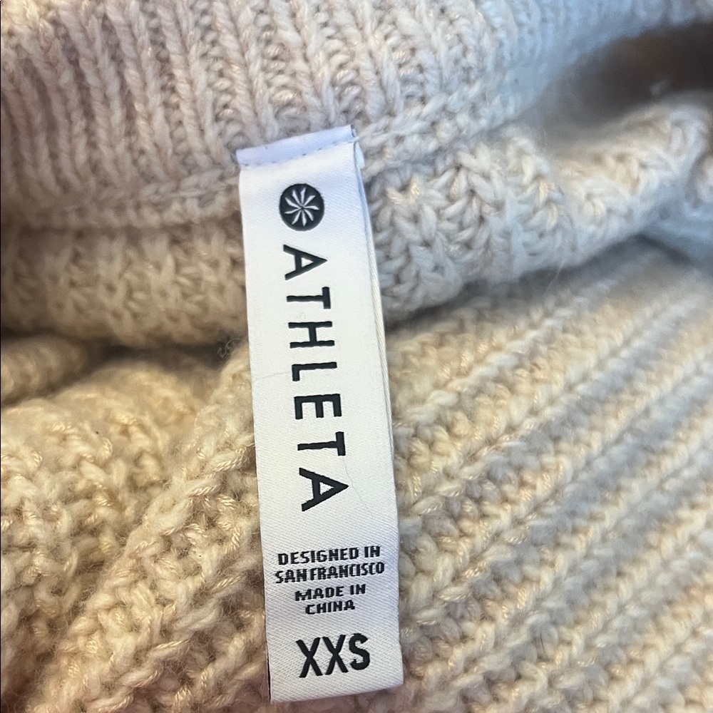 Athleta Cream Knit Crew Neck Sweater - Picture 3 of 4
